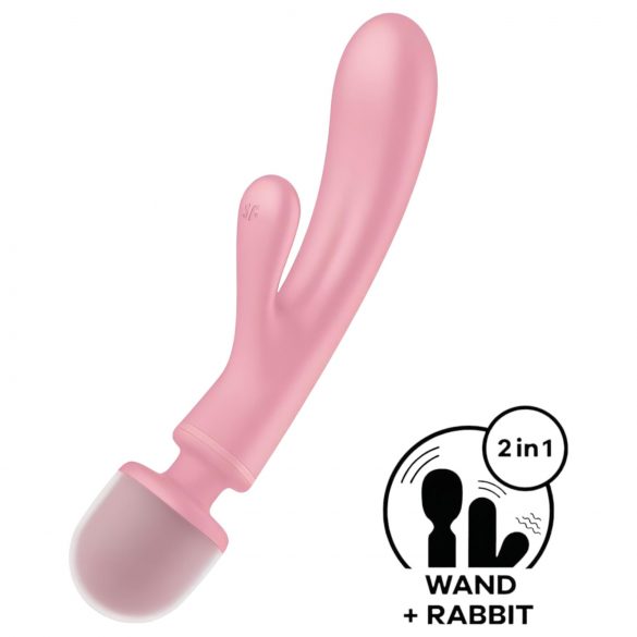 Satisfyer Triple Lover - vibrator za G-točko in masažo (roza)