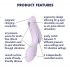 Satisfyer Curvy Trinity 2 - polnilni 2-v-1 vibrator z zračnimi valovi (lila)