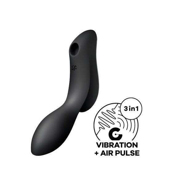 Satisfyer Curvy Trinity 2 - polnilni zračni 2-v-1 vibrator (črn)