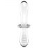 Satisfyer Double Crystal - Dvostranski stekleni dildo (prosojen)