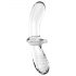 Satisfyer Double Crystal - Dvostranski stekleni dildo (prosojen)