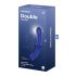 Satisfyer Double Crystal - dvostranski stekleni dildo (moder)