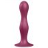 Satisfyer Double Ball-R - uteženi dildo z vakuumskim dnom (rdeč)