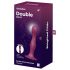 Satisfyer Double Ball-R - uteženi dildo z vakuumskim dnom (rdeč)