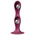 Satisfyer Double Ball-R - uteženi dildo z vakuumskim dnom (rdeč)