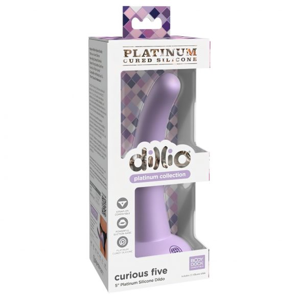 Dillio Curious Five - silikonski dildo z vakuumskim podstavkom (15cm) - vijoličen