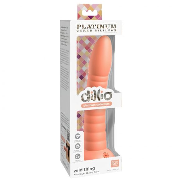 Dillio Wild Thing - rebrasti dildo (19 cm) - oranžen