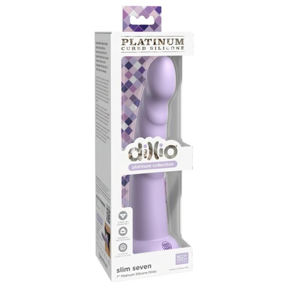 Dillio Slim Seven - prisesalni stimulatorni dildo (20 cm) - vijolični