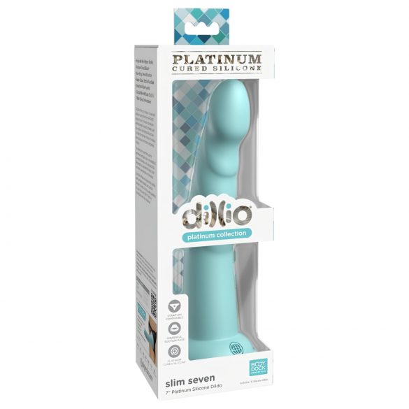 Dillio Slim Seven - Prisesalni Stimulator Dildo (20cm) - Turkizna