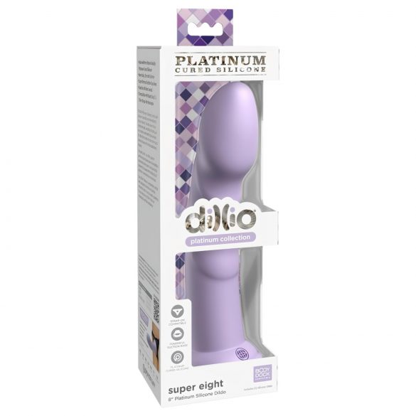 Dillio Super Eight - silikonski dildo s priseskom (21 cm) - vijolična