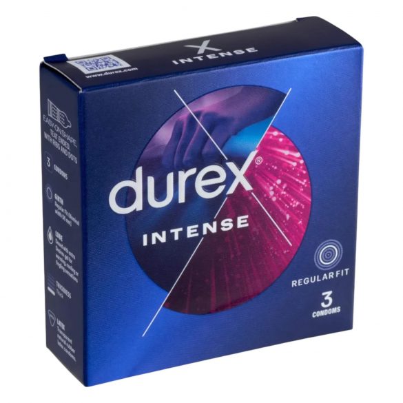 Durex Intense - rebrasti in pikčasti kondom (3 kosi) -