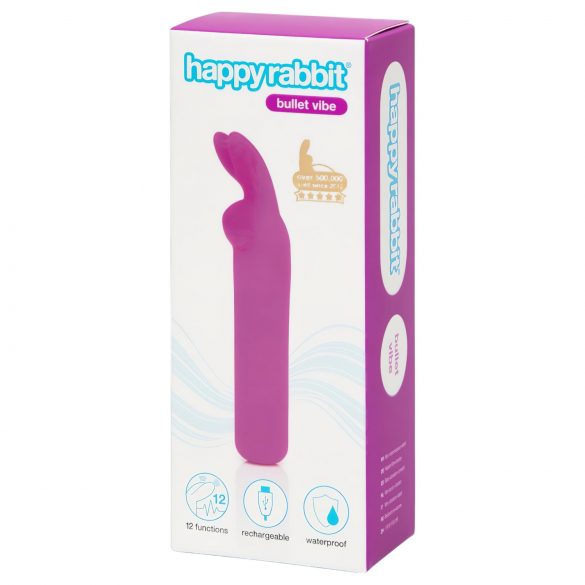 Happyrabbit Bullet - vibrator s paličico zajček za polnjenje (vijolična)