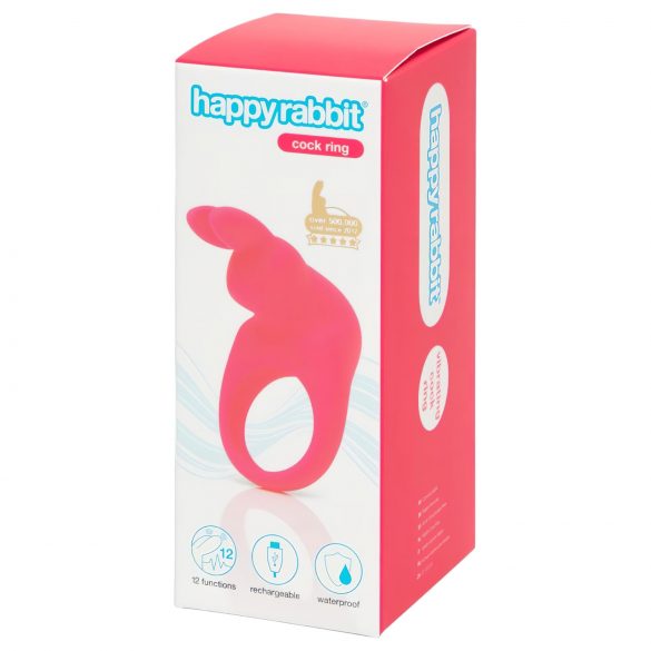 Happyrabbit Cock - vibracijski obroček za penis (roza)