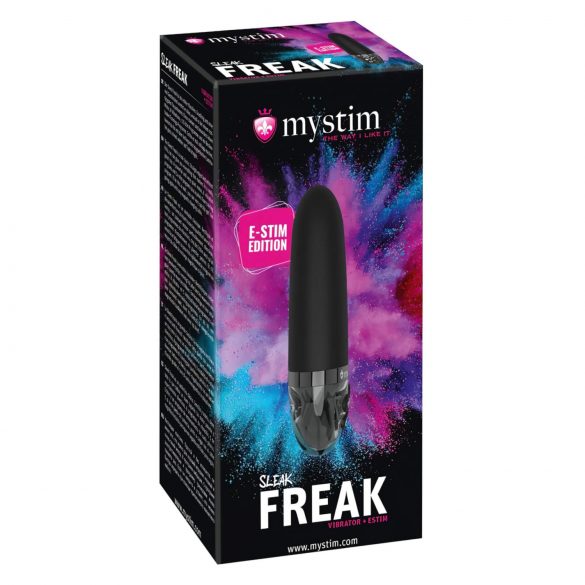 Mystim Sleak Freak E-Stim - polnilni elektro palčni vibrator (črn)