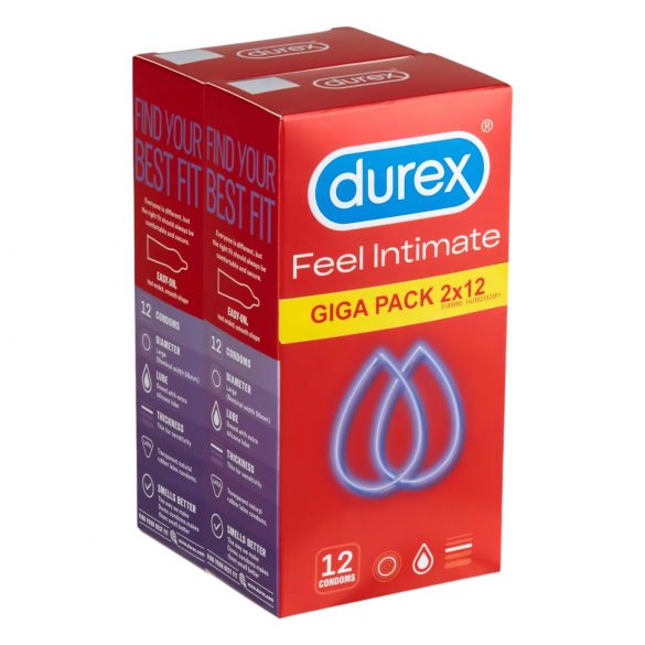 Durex Feel Intimate - tanek kondomi paket (2x12 kos)