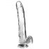 King Cock Clear 11 - dildo s testisi (prozoren)