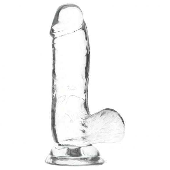 Addiction Crystal - Testikularni dildo z nogami (prosojen) - 15 cm