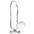 Addiction Crystal - Testikularni dildo z nogami (prosojen) - 15 cm