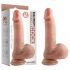 Dvojna gostota - pripenjalni dildo za testise - 18 cm (naravni)