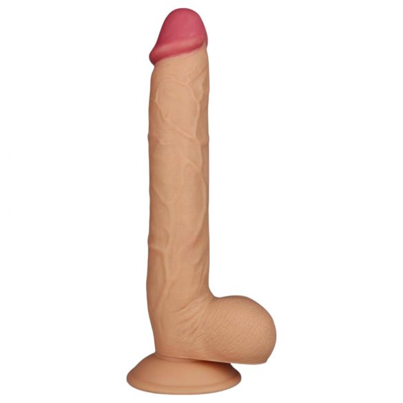 Lovetoy King-Sized - prisesek z vakuumskim držalom, realistični dildo s modo - 25 cm (naraven)