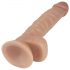 Lovetoy Real Extreme - pripenjalni, testisni dildo - 21 cm (naravni)