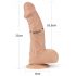 Lovetoy Real Extreme - prisesek s testisi - 23 cm (naravna barva)