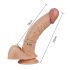 Lovetoy Real Extreme - G-točkovni dildo z modom in s pritrditvijo - 21 cm (naraven)