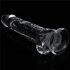 Lovetoy Flawless Clear - Dildo s priseskom, 19cm (prosojno)