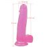 Lovetoy Jelly Studs - realistični dildo s podstavkom - 20 cm (roza)