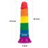 Lovetoy Prider - realistični dildo - 19 cm (mavrica)