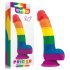 Lovetoy Prider - realistični tekoči silikonski dildo - 19 cm (mavrični)