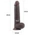 Lovetoy Sliding-Skin - dvoslojni dildo z lepljivimi nogicami - 23 cm (rjava)