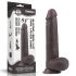 Lovetoy Sliding-Skin - dvoslojni dildo z lepljivimi nogicami - 23 cm (rjava)