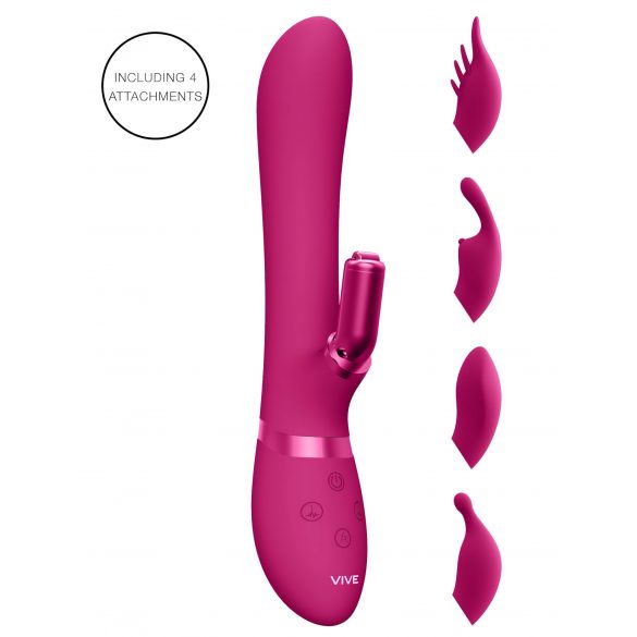 Vive Chou - Vodoodporen vibrator z izmenljivimi glavami (roza)