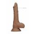 RealRock Dong 9 - naravni dildo z modo (23 cm) - temna naravna barva