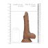 RealRock Dong 9 - naravni dildo z modo (23 cm) - temna naravna barva