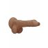 RealRock Dong 10 - realistični dildo s testisi (25 cm) - temno naraven