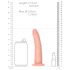 RealRock Slim - lepljiv, realističen dildo - 15,5 cm (naravni)