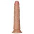 RealRock Slim - realistični dildo z objemko - 15,5 cm (temno naraven)