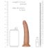 RealRock Slim - realistični dildo z objemko - 15,5 cm (temno naraven)