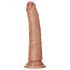 RealRock Slim - realistični dildo z objemko - 15,5 cm (temno naraven)