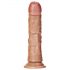 RealRock Curved - ukrivljeni realistični dildo z objemko - 15,5 cm (temno naraven)