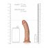 RealRock Curved - ukrivljeni realistični dildo z objemko - 15,5 cm (temno naraven)