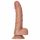 RealRock Curved - realistični dildo s testisi - 15,5 cm (temno naraven)