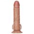 RealRock Curved - realistični dildo s testisi - 15,5 cm (temno naraven)