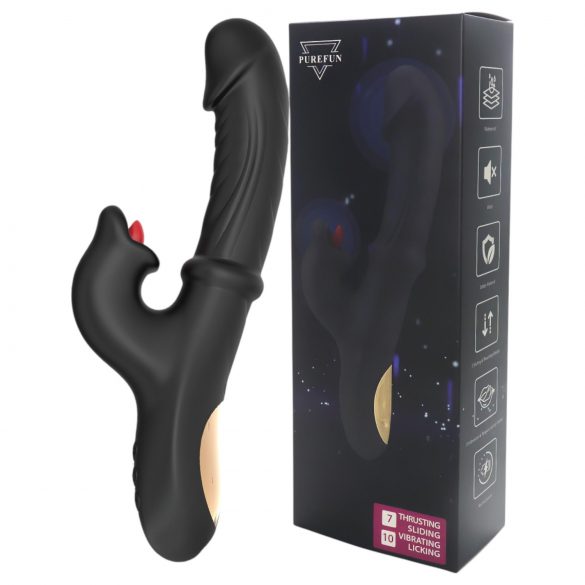 Wilson - potisni vibrator s stimulatorjem za klitoris (črn)