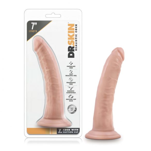 Dr. Skin 7 - pripenjalni realistični dildo - naravni (17,5 cm)