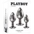 Playboy - komplet analnih čepov - 3-delni (srebrna)