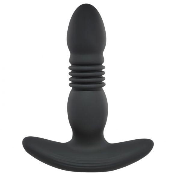 Playboy - polnilni, potisni analni vibrator (črn)