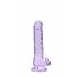 REALROCK - prozoren realistični dildo - vijolični (17 cm)